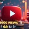 यूटयूब 1000 व्यूज पर कितने पैसे देता है